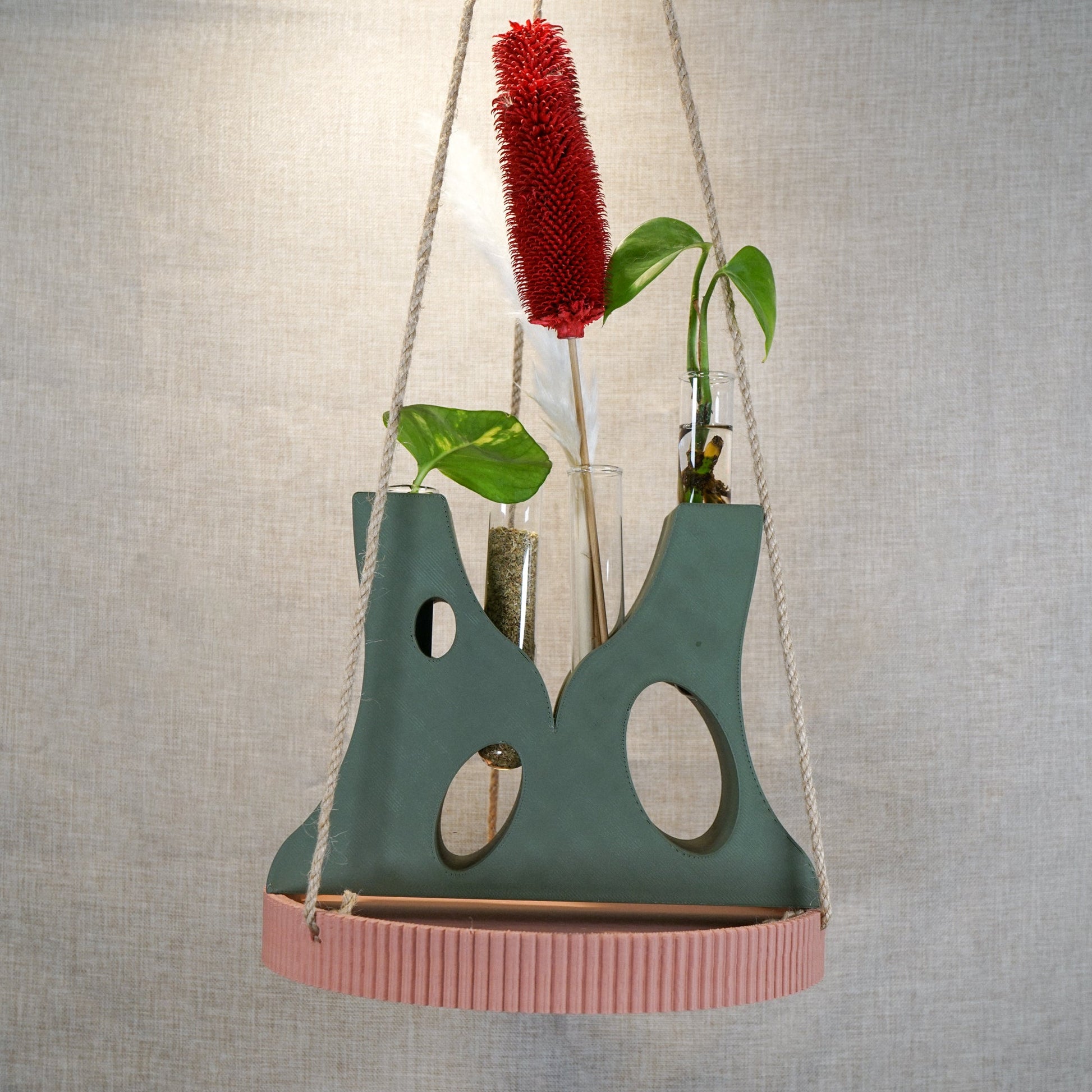 hanging plant plate The Ribbed Hanging Plant Tray – Multiple Sizes & Colors, Stylish Plant Display, Eco-Friendly, Durable Hanging Planters