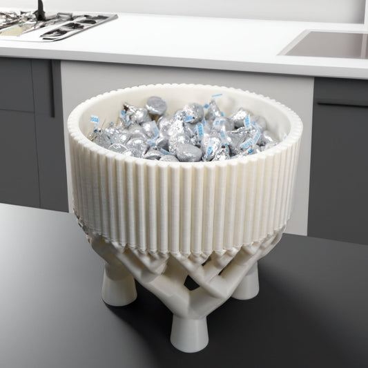 The Verdant Canopy Footed Pedestal Fruit Bowl and Catchall Decor - Rosebud HomeGoods White White MODERN HOME GOOD