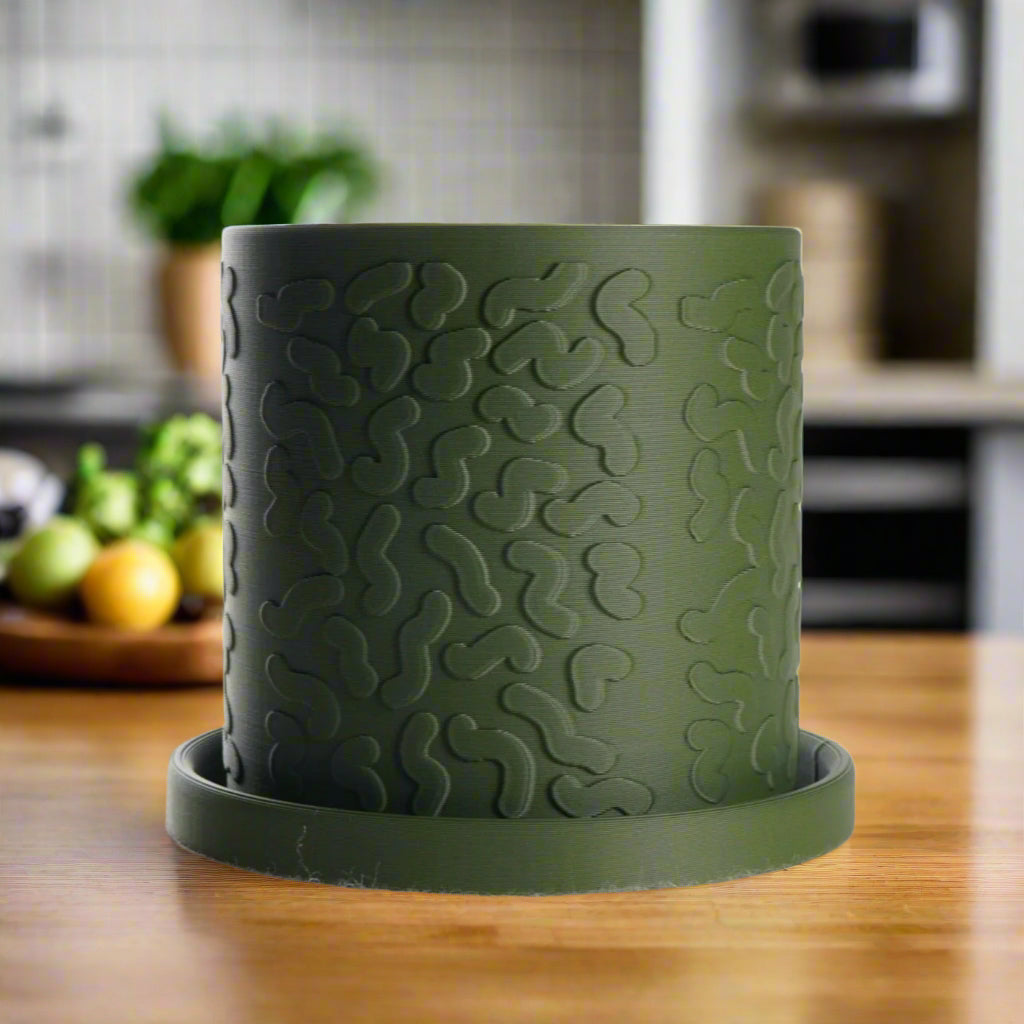 Tiny Squiggle Planter - Rosebud HomeGoods 4 Green Without Drip Tray MODERN HOME GOOD