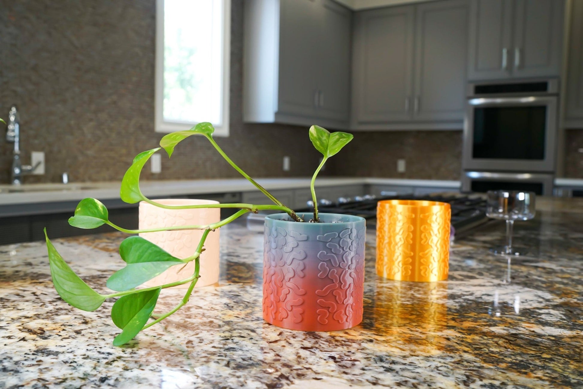 Tiny Squiggle Planter - Rosebud HomeGoods 4 Mustard Without Drip Tray MODERN HOME GOOD
