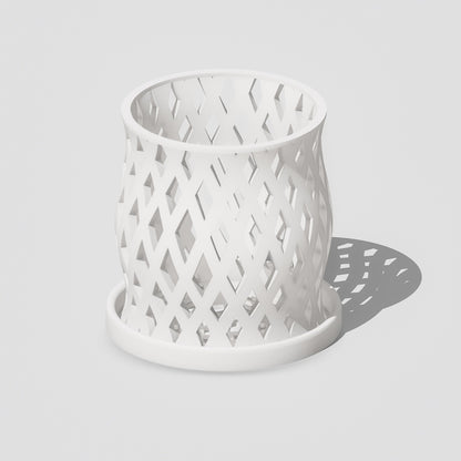 Unique Orchid Pot, Plant Pot with Drainage and Saucer, 3D Printed Planter, Use Leca & Aroid Mixes, Matte Beige, Lightweight, Philodendron "CAPRICIOUS" - Rosebud HomeGoods White 4 inch Without Drip Tray MODERN HOME GOOD