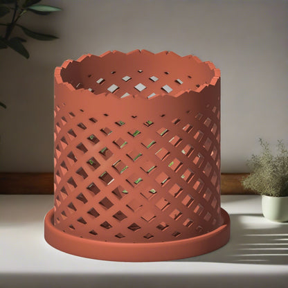 Unique Orchid Pot, Plant Pot with Drainage and Saucer, 3D Printed Planter, Use Leca & Aroid Mixes, Matte Beige, Lightweight, Philodendron "Roma” - Rosebud HomeGoods Terracotta 4 inch Without Drip Tray MODERN HOME GOOD