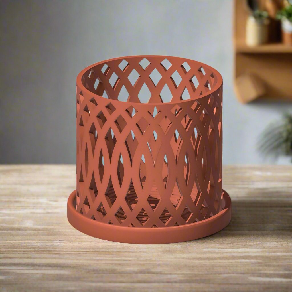 Unique Orchid Pot, Plant Pot with Drainage and Saucer, 3D Printed Planter, Use Leca & Aroid Mixes, Matte Beige, Lightweight, Philodendron "Veritas" - Rosebud HomeGoods Terracotta 4 inch Without Drip Tray MODERN HOME GOOD